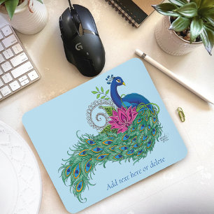 Peacock Blue Lotus Blume Henna Mousepad