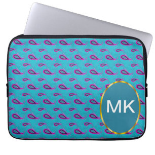 Peacock Blue Paisley Laptopschutzhülle