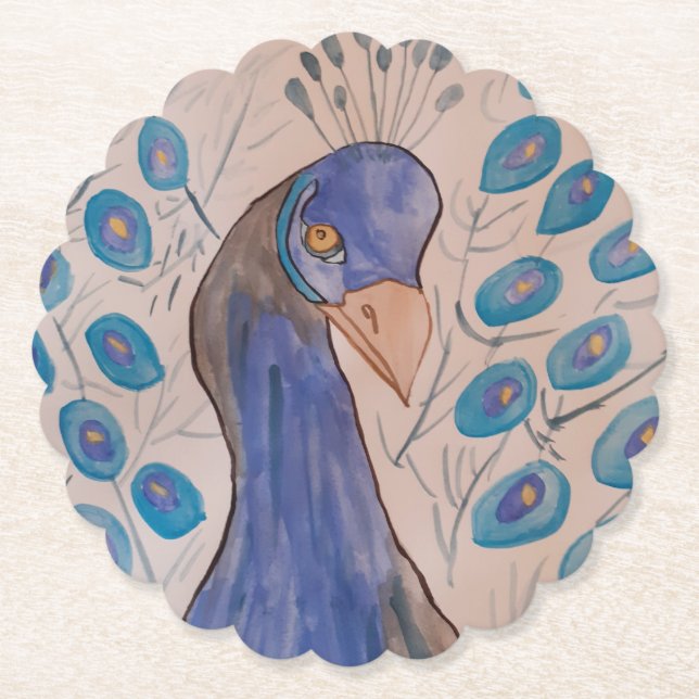 Peacock Blue Paper Untersetzer (Vorderseite)