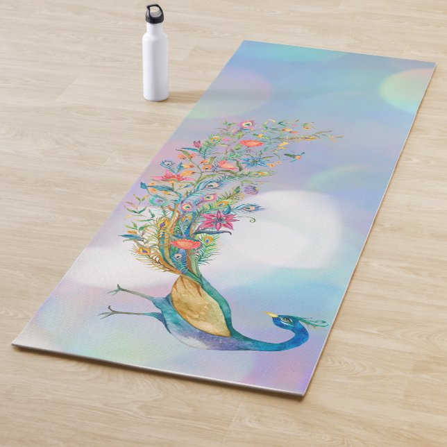 Peacock Blue Pink Yoga Mat Yogamatte (Beispiel)