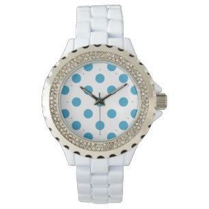 Peacock Blue Polka Dots Circles Armbanduhr