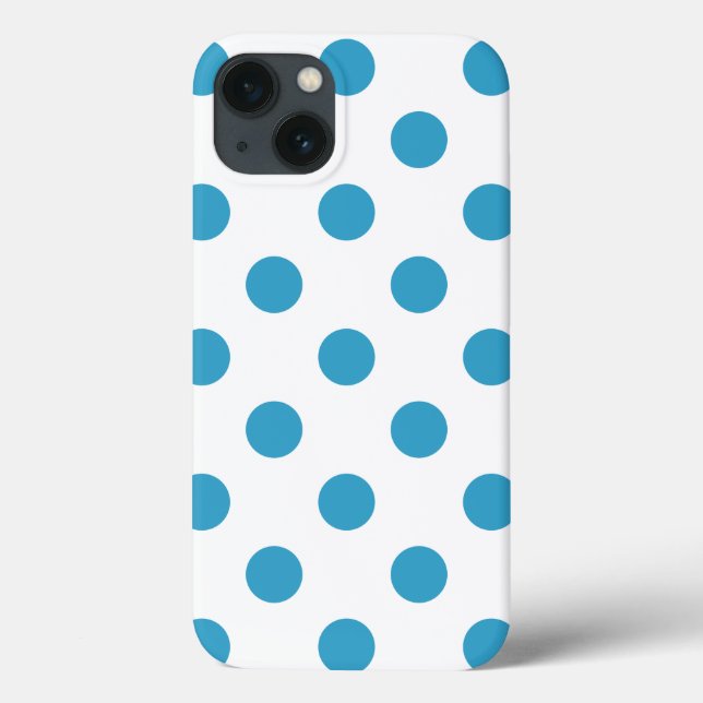 Peacock Blue Polka Dots Circles Case-Mate iPhone Hülle (Rückseite)