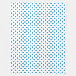 Peacock Blue Polka Dots Circles Fleecedecke