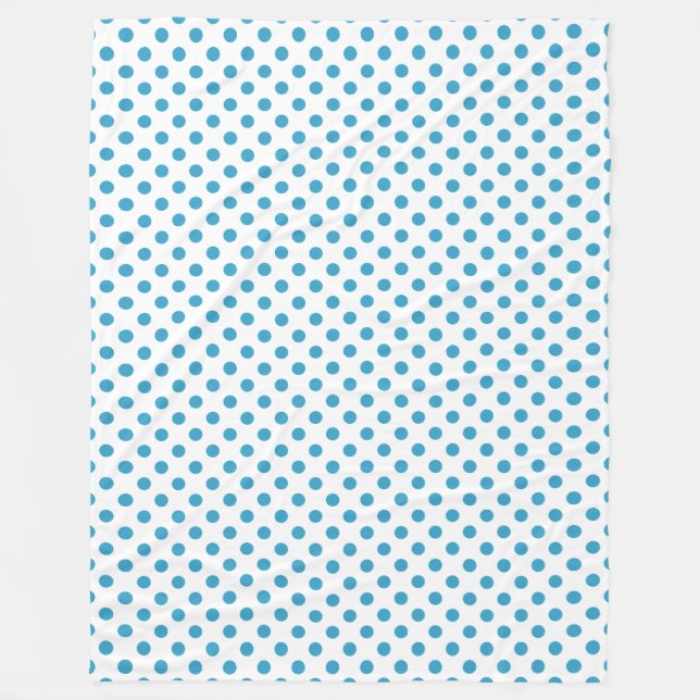 Peacock Blue Polka Dots Circles Fleecedecke (Vorderseite)