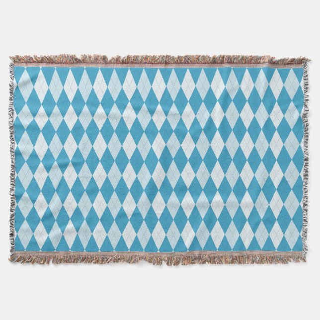 Peacock Blue Raute Kleine Diamantform Decke (Vorderseite)