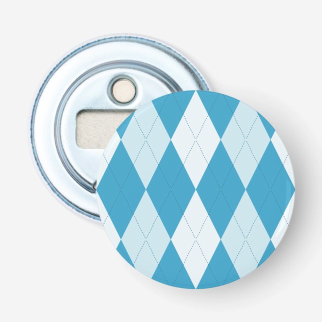 Peacock Blue Raute Kleine Diamantform Flaschenöffner (Vorderseite)