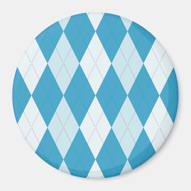 Peacock Blue Raute Kleine Diamantform Magnet (Vorne)