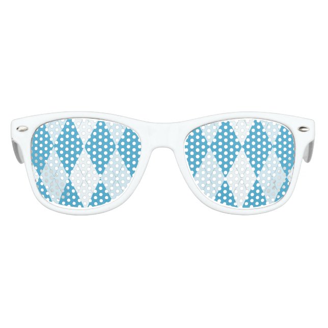 Peacock Blue Raute Kleine Diamantform Partybrille (Vorderseite)