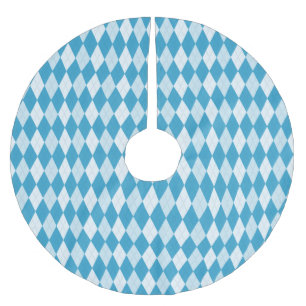 Peacock Blue Raute Kleine Diamantform Polyester Weihnachtsbaumdecke