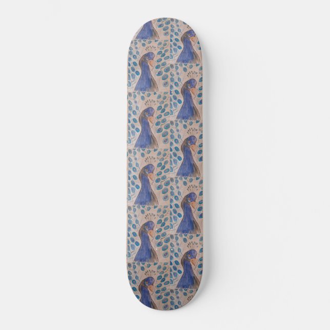 Peacock Blue Skateboard (Vorderseite)