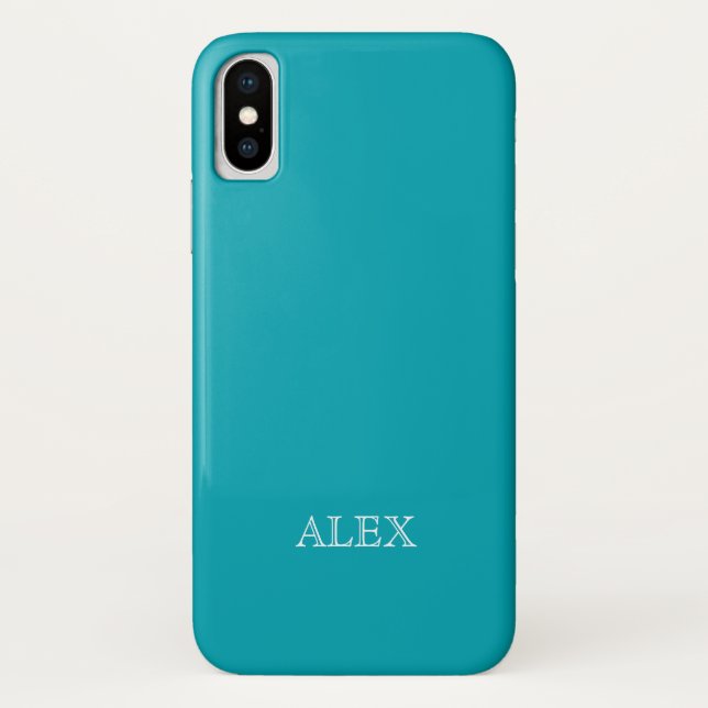PEACOCK BLUE Solid Arrière - plan iPhone X Coque (Dos)