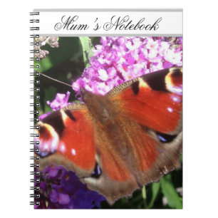 Peacock Butterfly and Buddleia Notebook Notizblock
