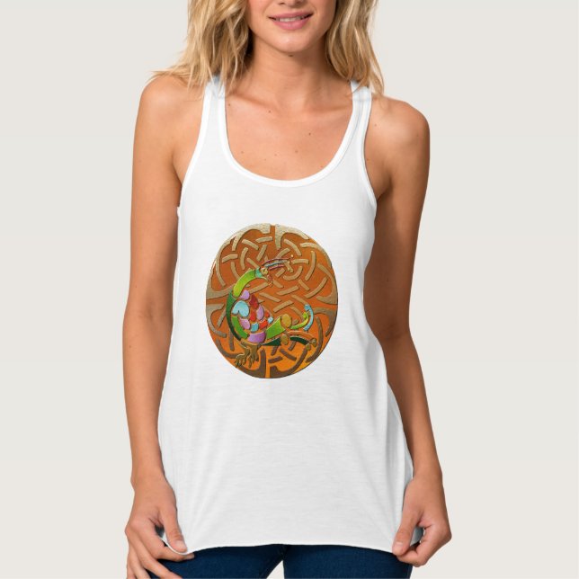 Peacock Celtic Deko Double Graphic Jeweled Tank Top (Vorderseite)