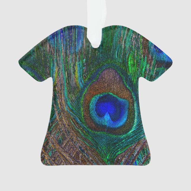 Peacock Coloré Plumes Etching Style (devant)