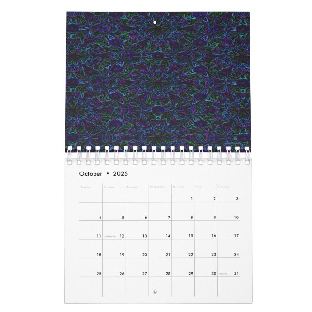 Peacock Colors Kalender (Okt 2026)