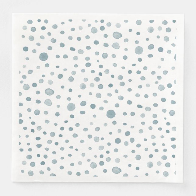 Peacock Confetti Wasserfarbe Dots Papier Napkin Serviette (Vorderseite)