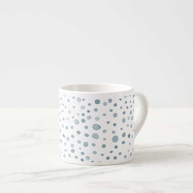 Peacock Confetti Watercolor Dots Espresso Tasse (Vorderseite Rechts)