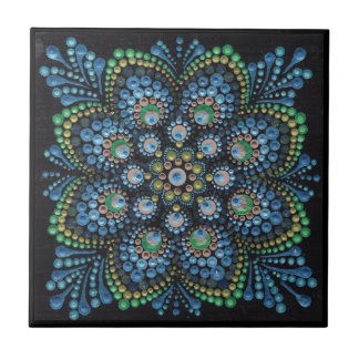 Peacock Dot Mandala Tile Fliese