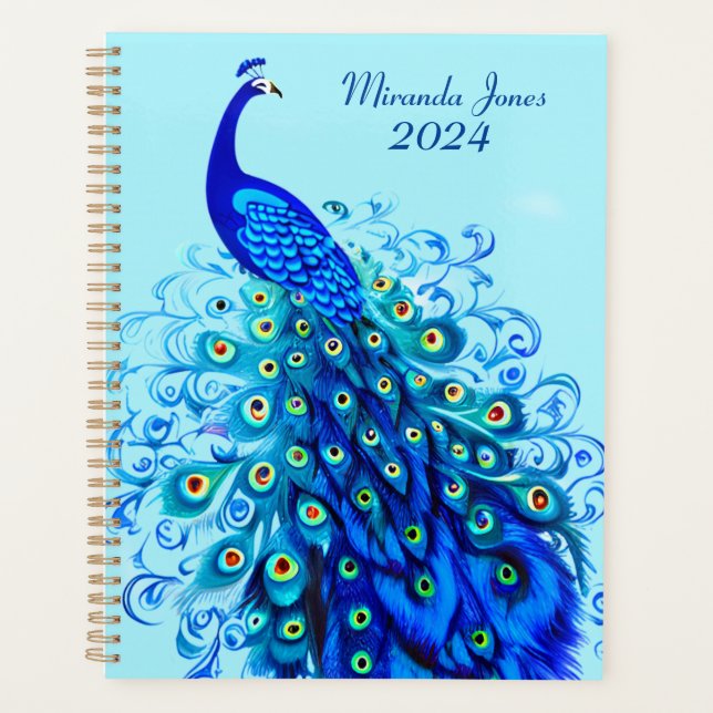 Peacock en Turquoise, Bleu de Cobalt et Aqua (Devant)