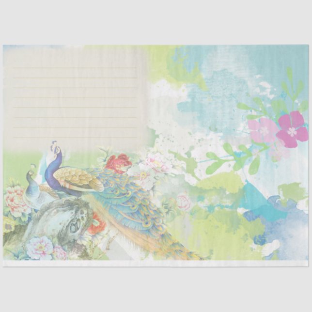 Peacock Ephemera 4 Seidenpapier (Vorderseite)