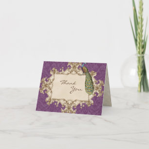 Peacock & Etchings vintages Merci Cartes de notes