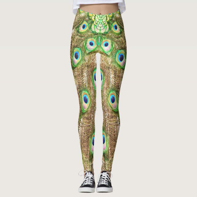 PEACOCK EXTRAVAGANT FEATHERS #3 LEGGINGS (Vorderseite)