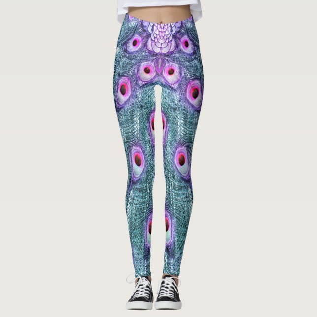 PEACOCK EXTRAVAGANTE FEATHERS 2 LEGGINGS (Vorderseite)