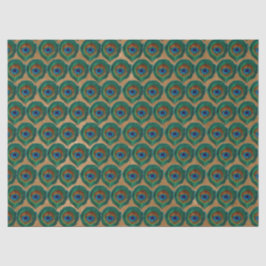 Peacock Eye Federn auf Tan Seidenpapier