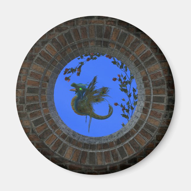 Peacock Fairy Dragon Magnet (Vorne)