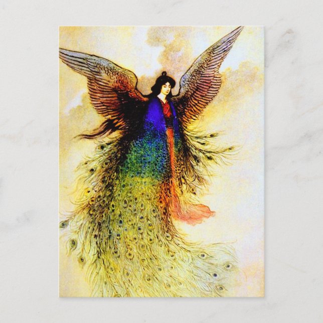 Peacock Fairy Postcard Postkarte (Vorderseite)