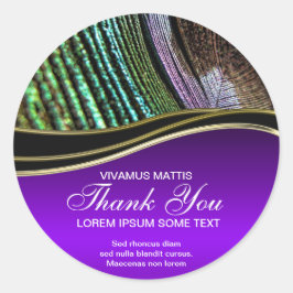 Peacock Feather Abstrakt Lila Dankeschön Sticker