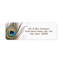 Peacock Feather Address Labels