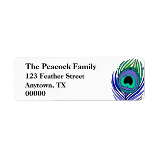 Peacock Feather Anpassbare Adressetiketten
