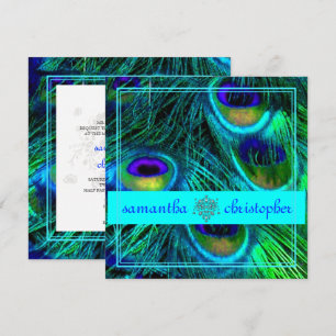PEACOCK FEATHER/AQUA/TURQUOISE SIEHE BESCHREIBUNG EINLADUNG