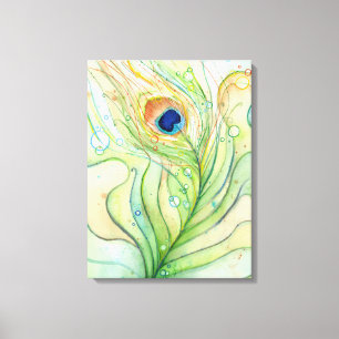 Peacock Feather Aquarelle Peinture toile Imprimer