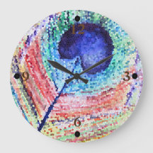 Peacock Feather Art Clock
