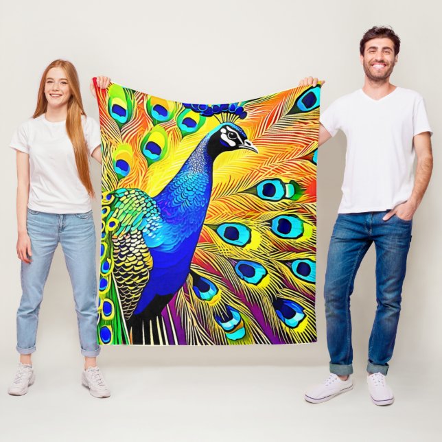 Peacock Feather Art Fleecedecke (Beispiel)