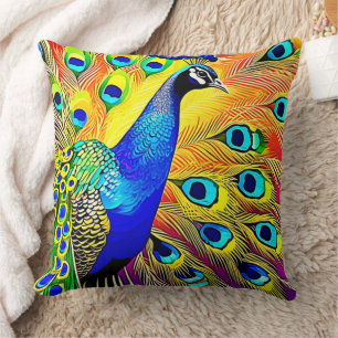 Peacock Feather Art Kissen