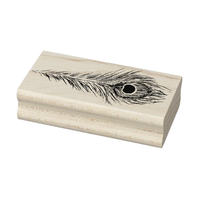 Peacock Feather Art Peacocks Kunstwerk Gummistempel (Stempel)