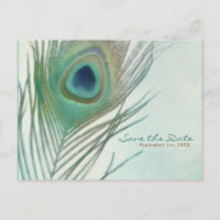 Peacock Feather Boho Chic Wasserfarbe Save the Dat