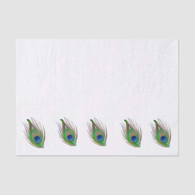 Peacock feather bordered tissue paper seidenpapier (Vorderseite)