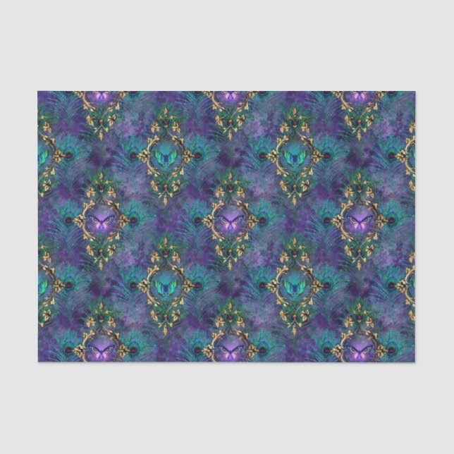 Peacock Feather Butterfets Dekoupage Tissue Paper Seidenpapier (Vorderseite)