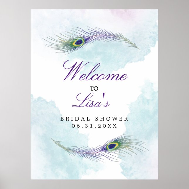 Peacock Feather Custom SIgn Poster (Vorne)