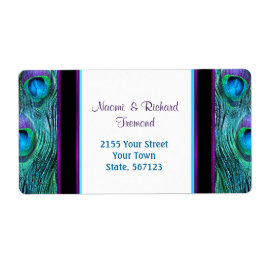 Peacock Feather Drama - Adressetikett