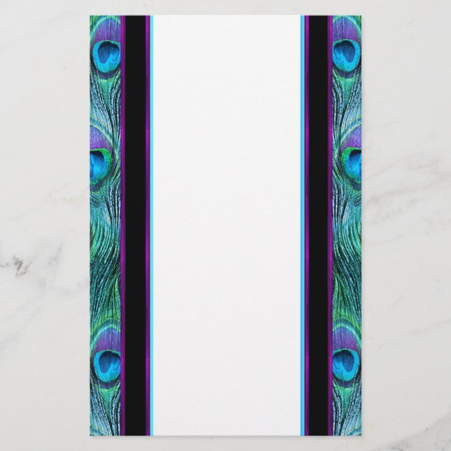 Peacock Feather Drama Stationery Briefpapier (Vorderseite)
