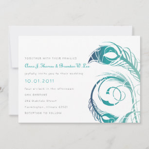 Peacock Feather - Einladung Aquamarin und Marine