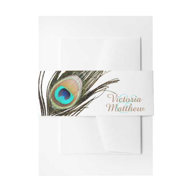 Peacock Feather Einladungsbanderole (Vorderseite Beispiel)