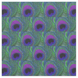 Peacock Feather Fabric - Green Violet Lila Black Stoff