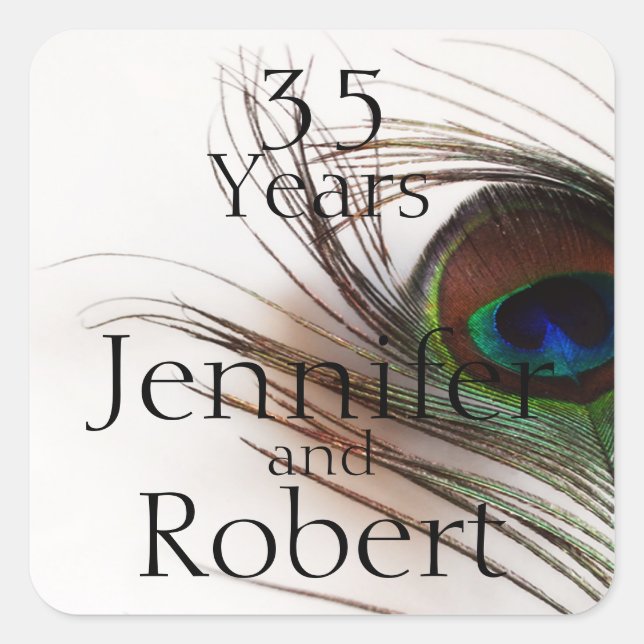 Peacock Feather Glamour Umschlag Aufkleber (Vorderseite)