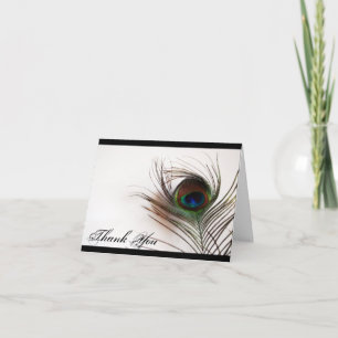 Peacock Feather Glamour Vielen Dank Dankeskarte